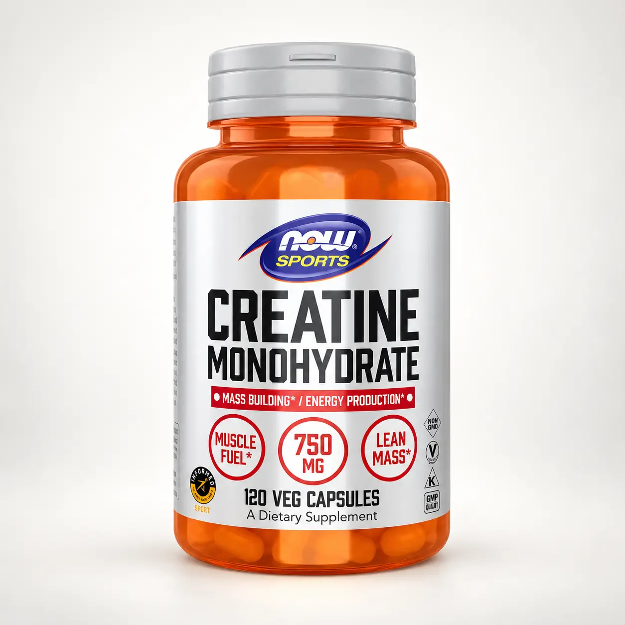 NOW Foods Creatine Monohydrate 750mg - 120 Kapsler