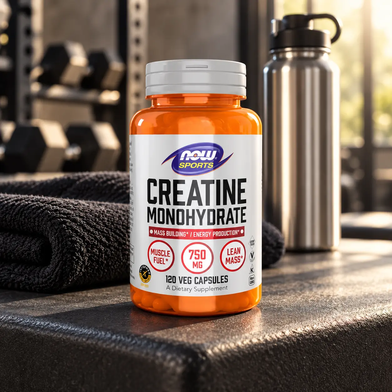 NOW Foods Creatine Monohydrate 750mg - 120 Kapsler - Billede 2