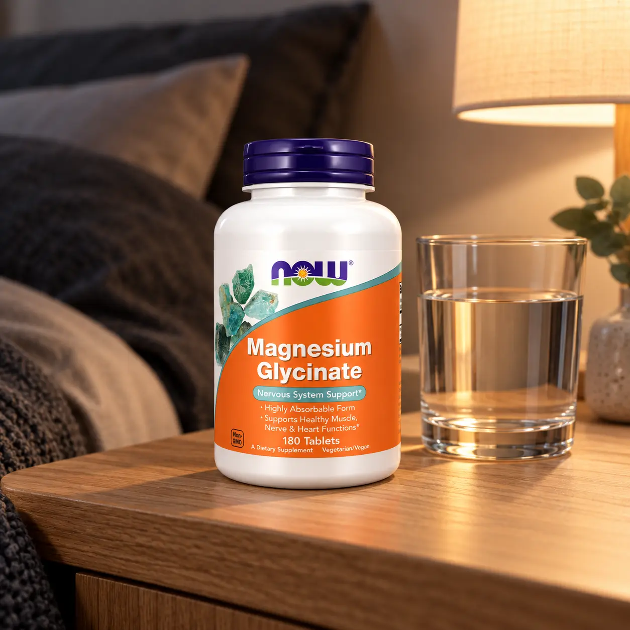 NOW Foods Magnesium Glycinate - 180 Tabletter - Billede 2