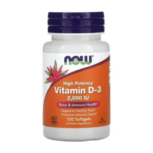 NOW Foods Vitamin D3 2000 IU - 120 Kapsler